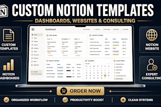 design a customized notion template notion dashboard notion consultant expert