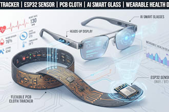 do band tracker esp32 sensor, pcb cloth, ai smart glass, wearable health device