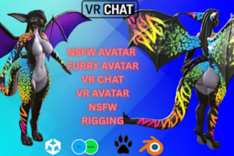 vrchat avatar, furry avatar, 3d model, nsfw, vrc avatar commission, vr character