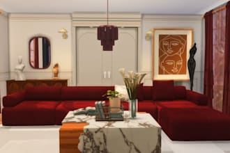 build 3d mesh furniture set for second life, low li full perm imvu secondlife
