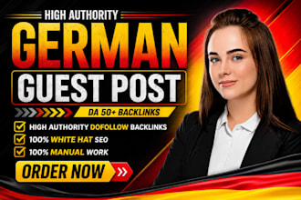 do SEO german backlinks through german guest posts high da  german blog