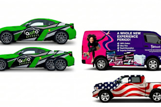 design creative vehicle wrap car van or truck wrap
