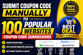 submit coupon code manually to 100 popular websites coupon code submissions