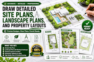 draw detailed site plans, landscape plans, and property layouts