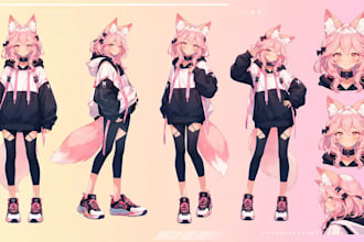 design and rig live2d vtuber model 2d vtuber model vtuber commission 2d anime