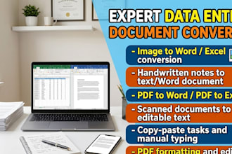 do image to word, handwriting to text, and PDF data entry