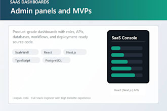 build a saas dashboard admin panel or mvp