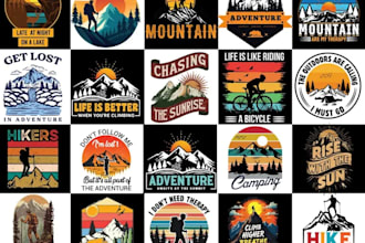 make vintage outdoor t shirt design and illustration
