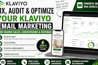 fix, audit, optimize your klaviyo email marketing for higher sales conversions