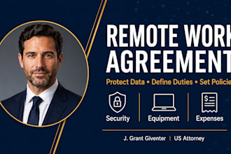 prepare a legally binding remote work agreement contract as US attorney