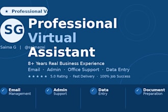 be your professional virtual assistant for email admin and office support