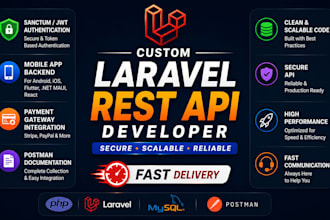 develop laravel rest api backend for web and mobile app