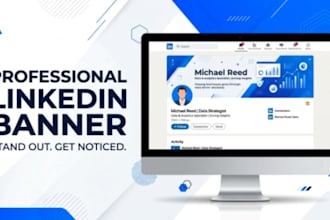design a professional linkedin banner and personal brand kit