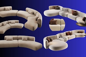 build low li full perm 3d mesh furniture set for 3d second life or imvu