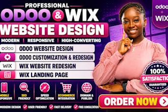 odoo website design odoo customization and wix website redesign wix landing page