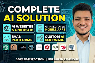 build ai website, ai chatbot, saas app, and custom ai software
