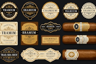 design premium modern cigar logo,cigar label,cigar band, cigar ring or cigar box