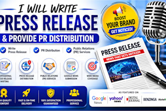write press release, public relations, and PR distribution