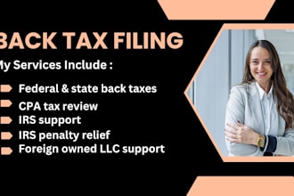 file your late tax returns, back taxes, and provide irs penalty relief assistant