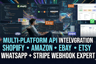 do shopify api, ebay api, amazon api, etsy api, whatsapp api, stripe webhook php