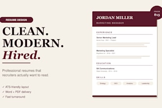 design and format a clean professional resume or CV