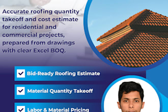 prepare a bid ready roofing takeoff and cost estimate