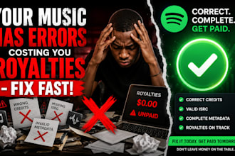 fix your music credits, isrc codes and music distribution errors