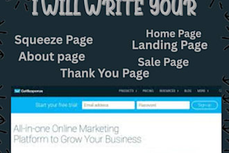 write high converting landing page and sales page copy