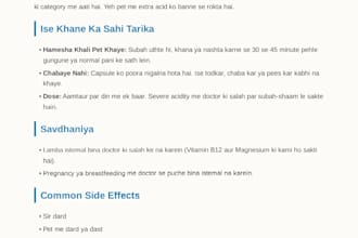write expert medical content and hinglish health blogs