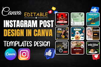 create canva editable templates and instagram post design in canva