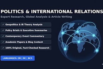 write professional political science and international relations articles