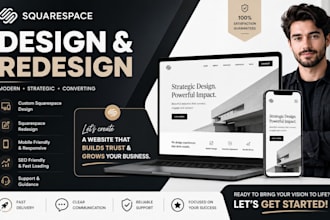 build design,redesign,develop modern responsive  squarespace website onlinestore