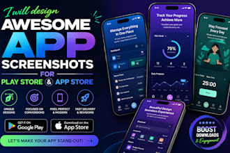design awesome app screenshots for play store and app store