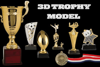 design custom 3d trophy design award medal 3d printing stl file ready