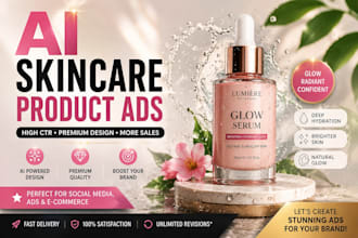 create luxury skincare ad design using ai