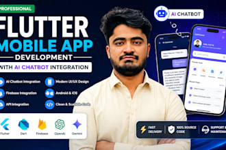 develop flutter mobile app with ai chatbot API integration