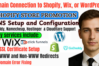 connect domain to shopify, wix, wordpress and fix dns setup