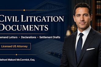 draft court ready civil pleadings, complaints, and legal motions