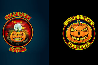 design modern wonderful halloween logo with express deliver