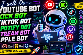 do youtube bot, kick bot, tiktok bot, spotify bot, stream bot, apple bot