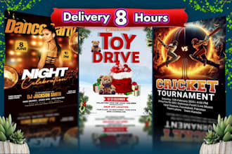 design a professional print ready flyer, event poster fast