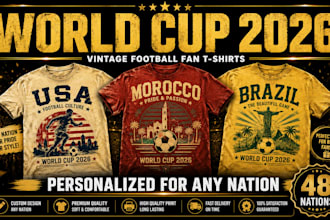 create a custom world cup 2026 football fan tshirt design