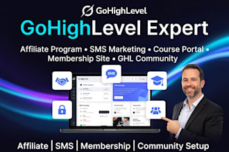 gohighlevel affiliate, sms marketing, course portal membership ghl community