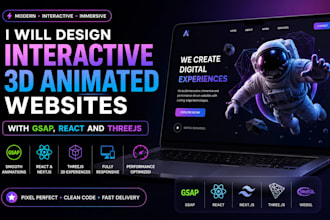 design 3d animated website with react threejs and gsap