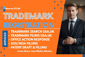 trademark registration and uspto filing with search