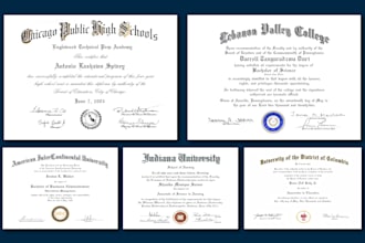 design college diploma, high school diploma, award certificate