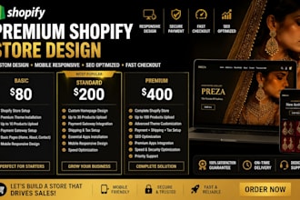 design and develop a modern shopify ecommerce store