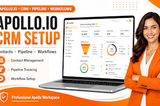 manage apollo io CRM setup, pipeline tracking and workflow automation