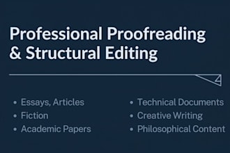 provide structural editing for your essay, story, or article