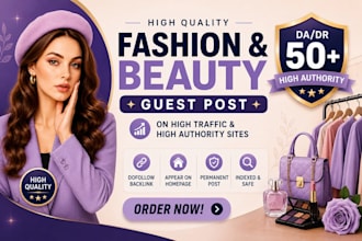 do fashion and beauty guest post with seo contextual backlinks